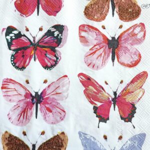 MARIPOSAS TONOS ROSADOS Y ROJOS